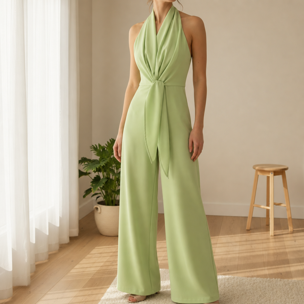 Nafplio Halter Knot Jumpsuit