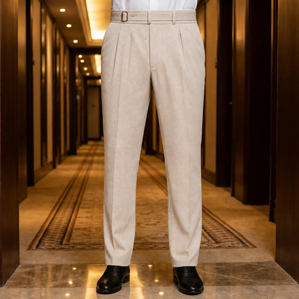 Amarante Pleated Corduroy Trousers