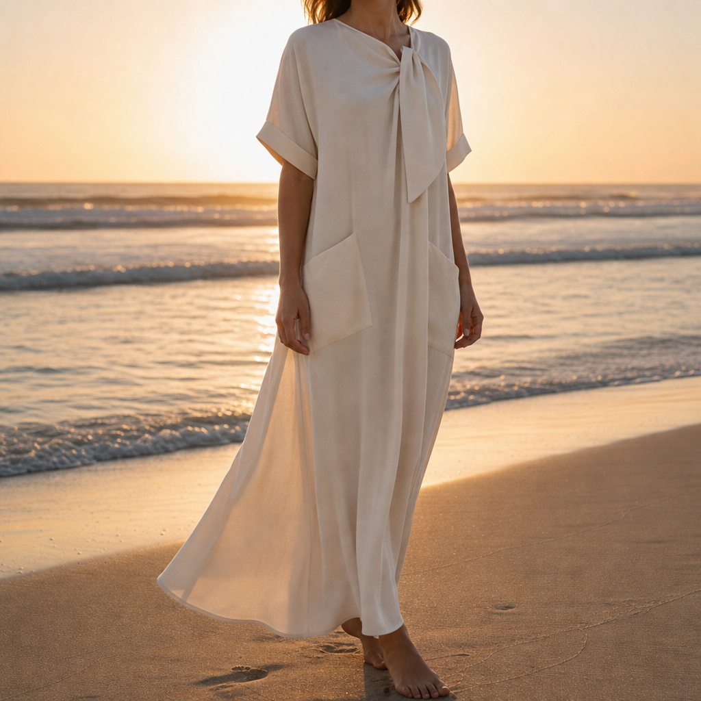 Toledo Bow Neck Maxi Dress