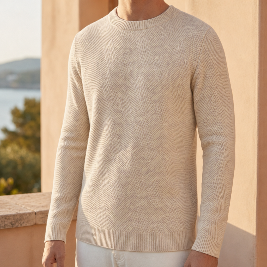 Collioure Textured Cashmere Crewneck Sweater