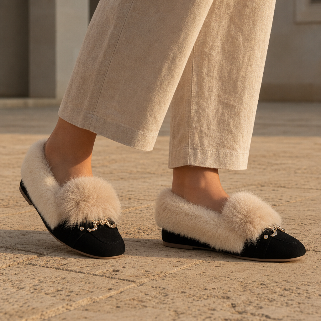 Ierapetra Faux Fur Chain Loafers