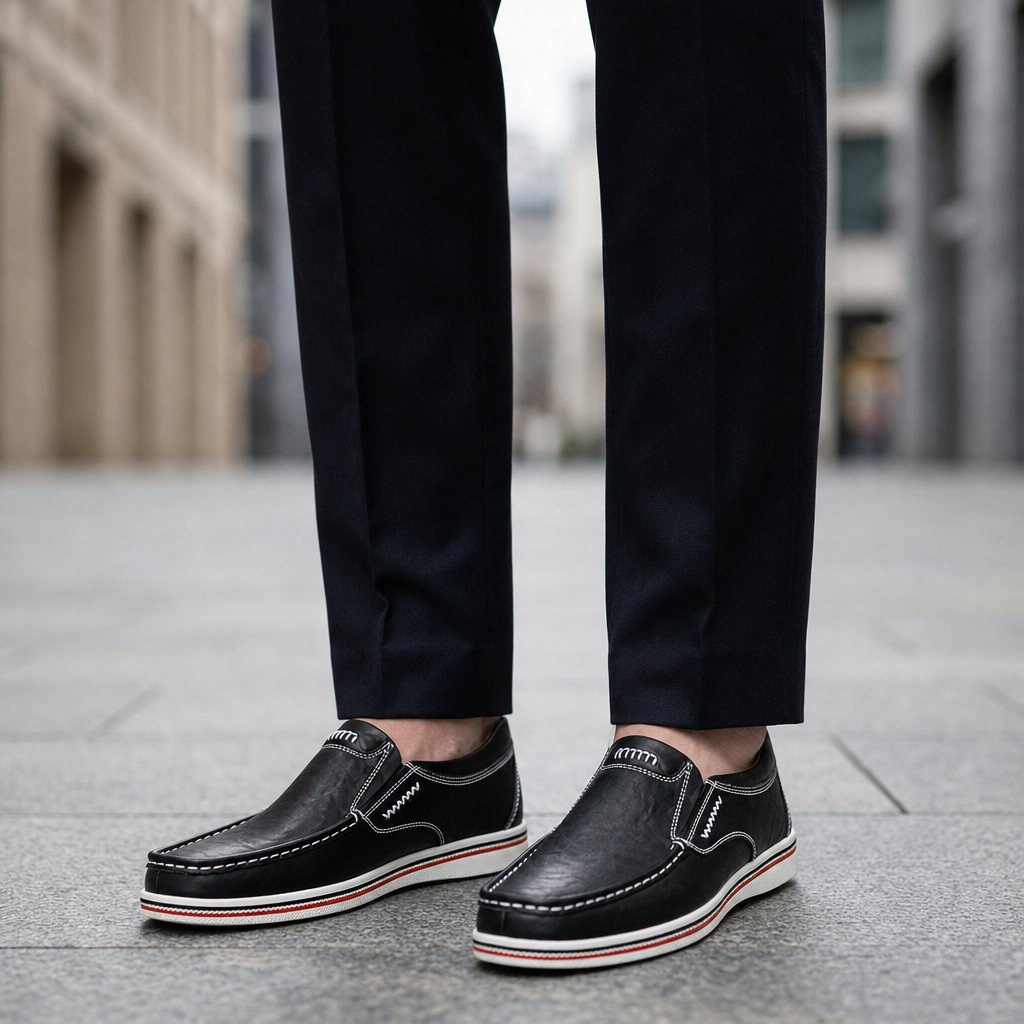 Kyrenia Leather Contrast Stitch Loafers