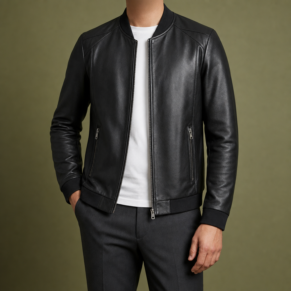 Makarska Leather Bomber Jacket