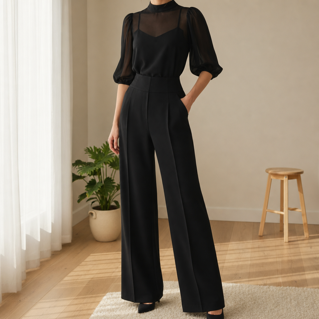 Bonifacio Mesh Top Trouser Set
