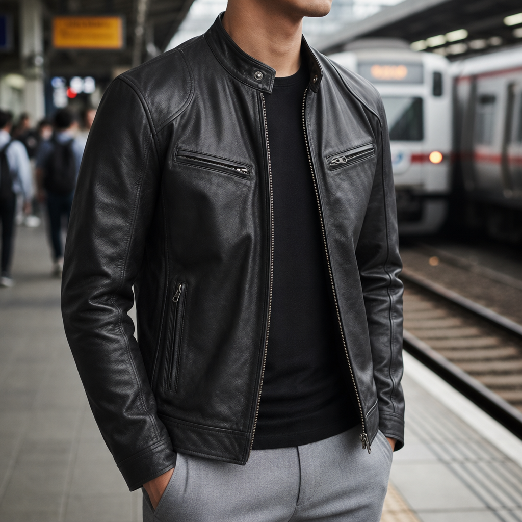 Madeira Classic Leather Biker Jacket
