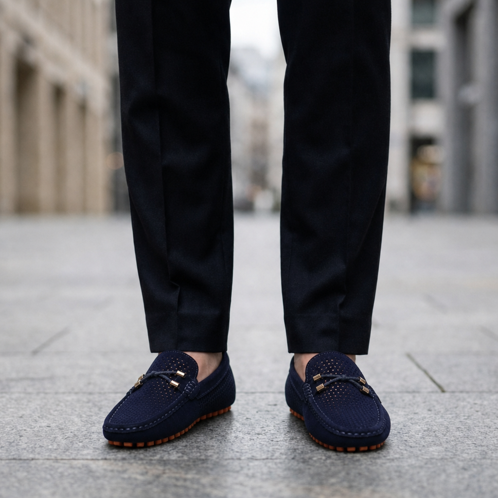 Vellara Perforated Suede Loafers
