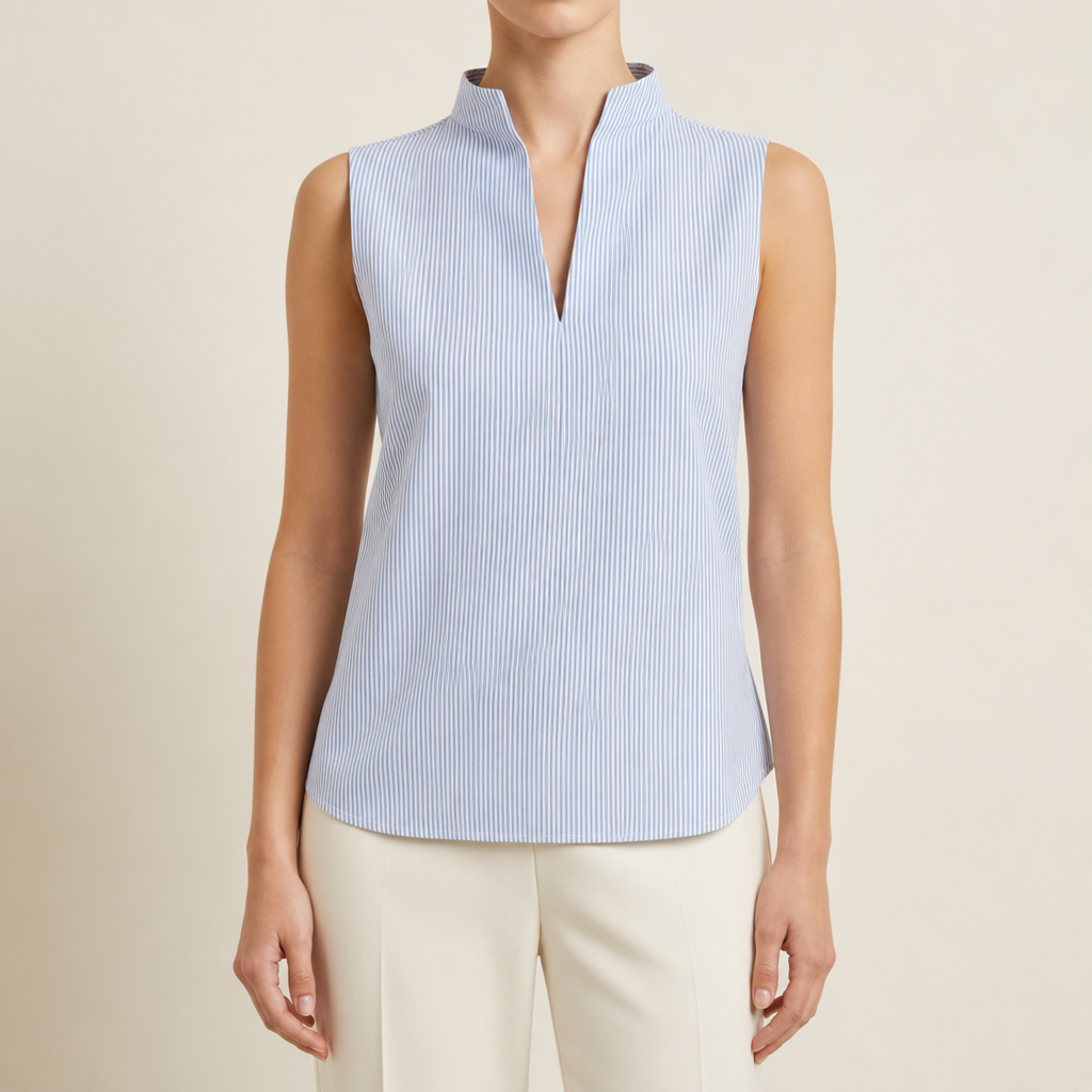 Porteza Striped Sleeveless Blouse