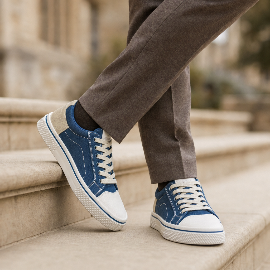 Lamego Two-Tone Canvas Sneakers