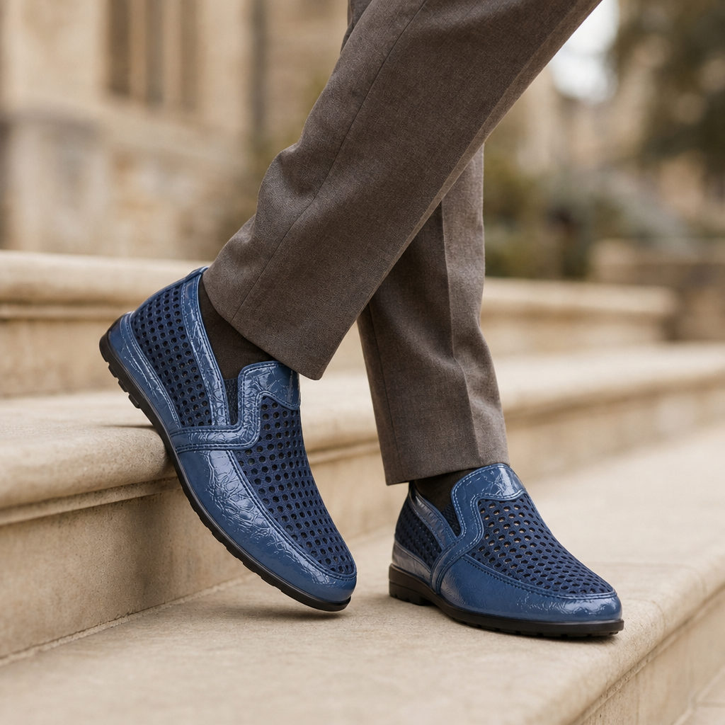 Poros Mesh Leather Loafers