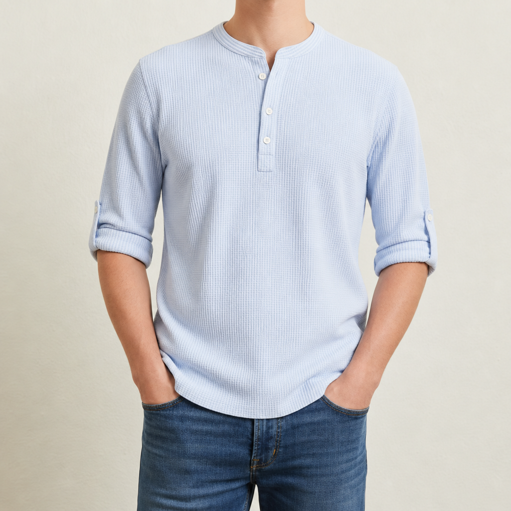 Ierapetra Waffle Henley Shirt