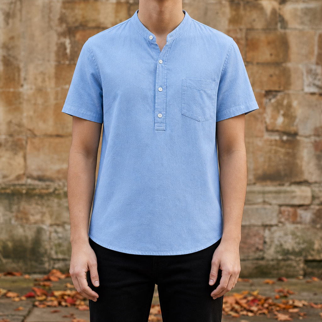 Cortona Band Collar Casual Shirt