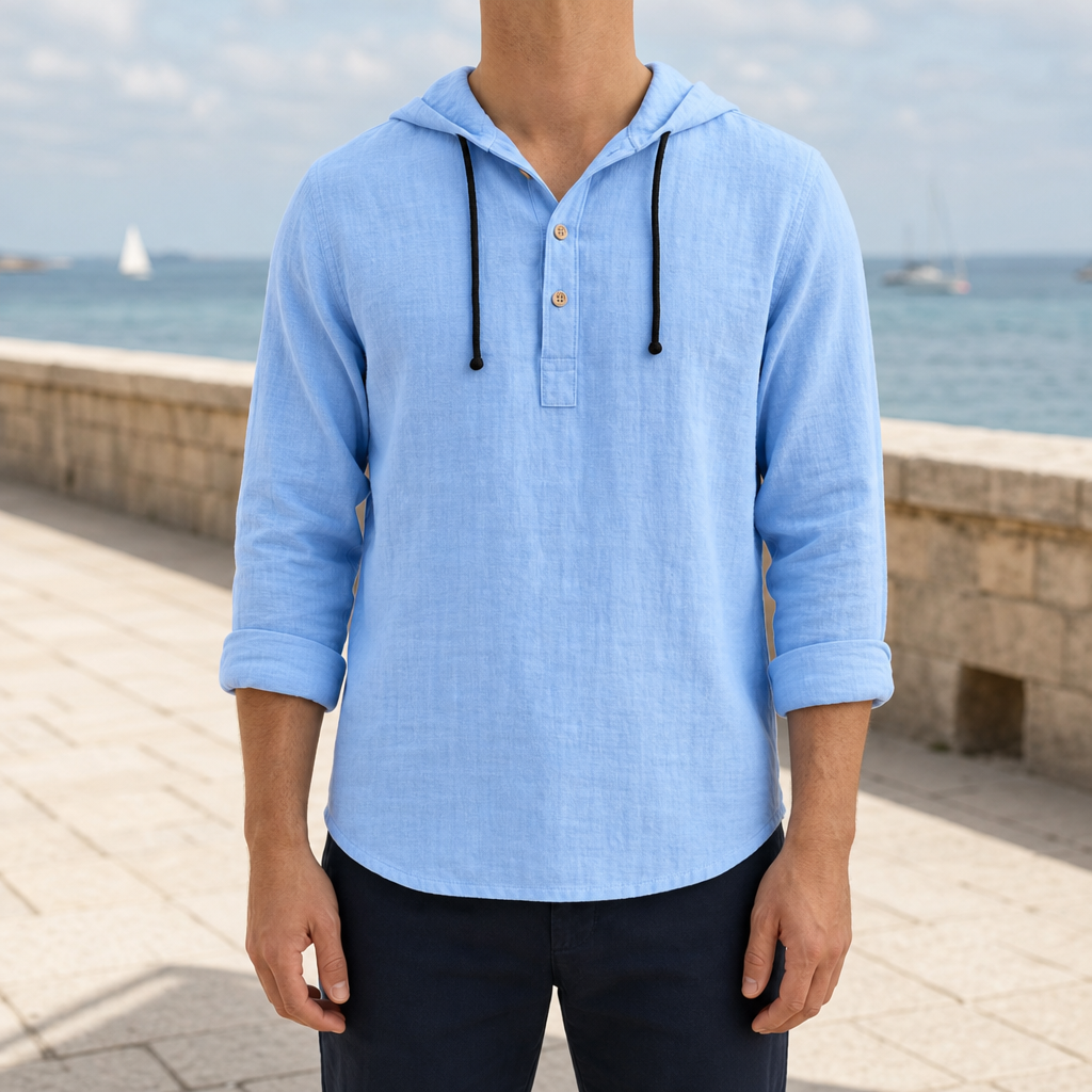 Tavira Linen Hooded Henley