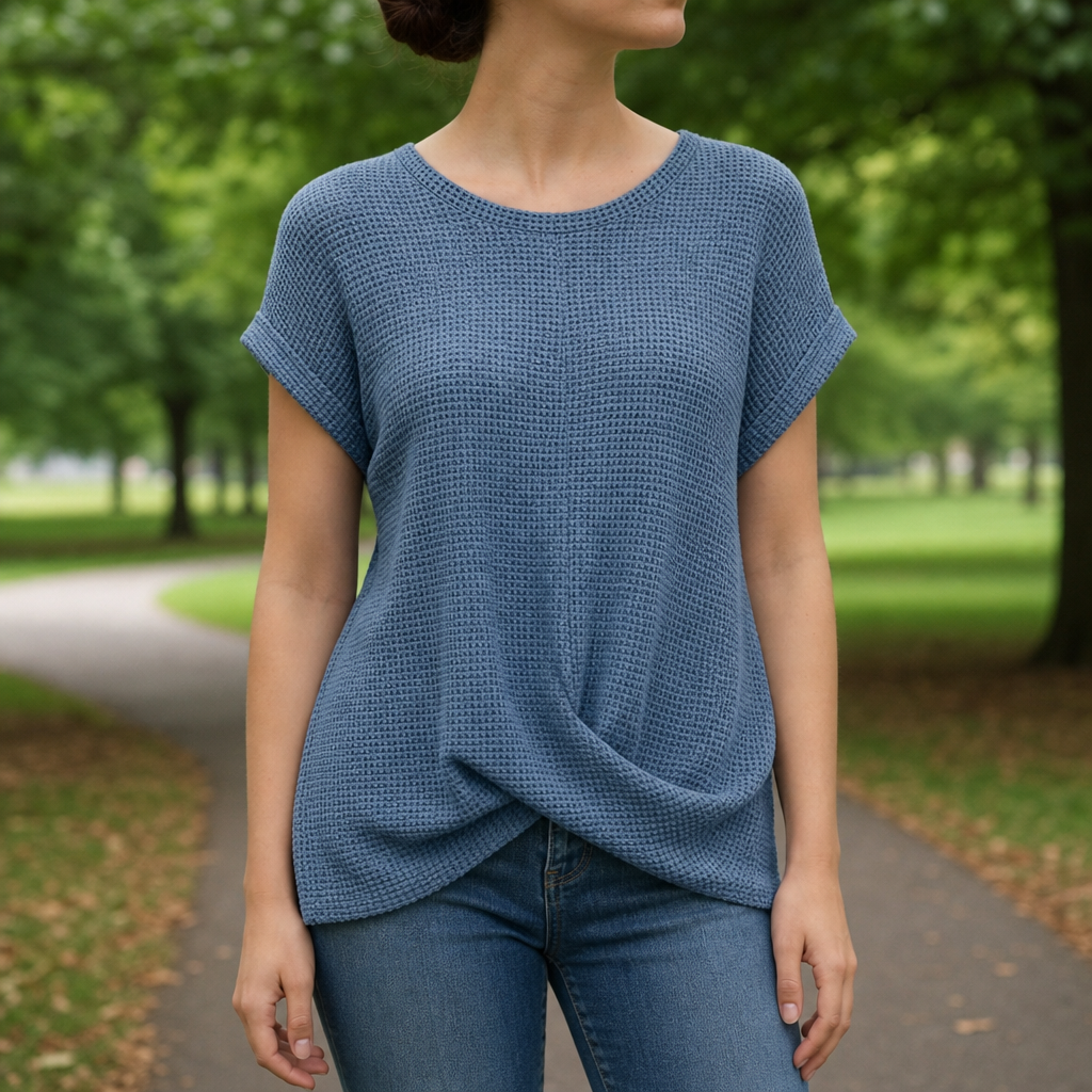 Hvar Waffle Knit Twist Top