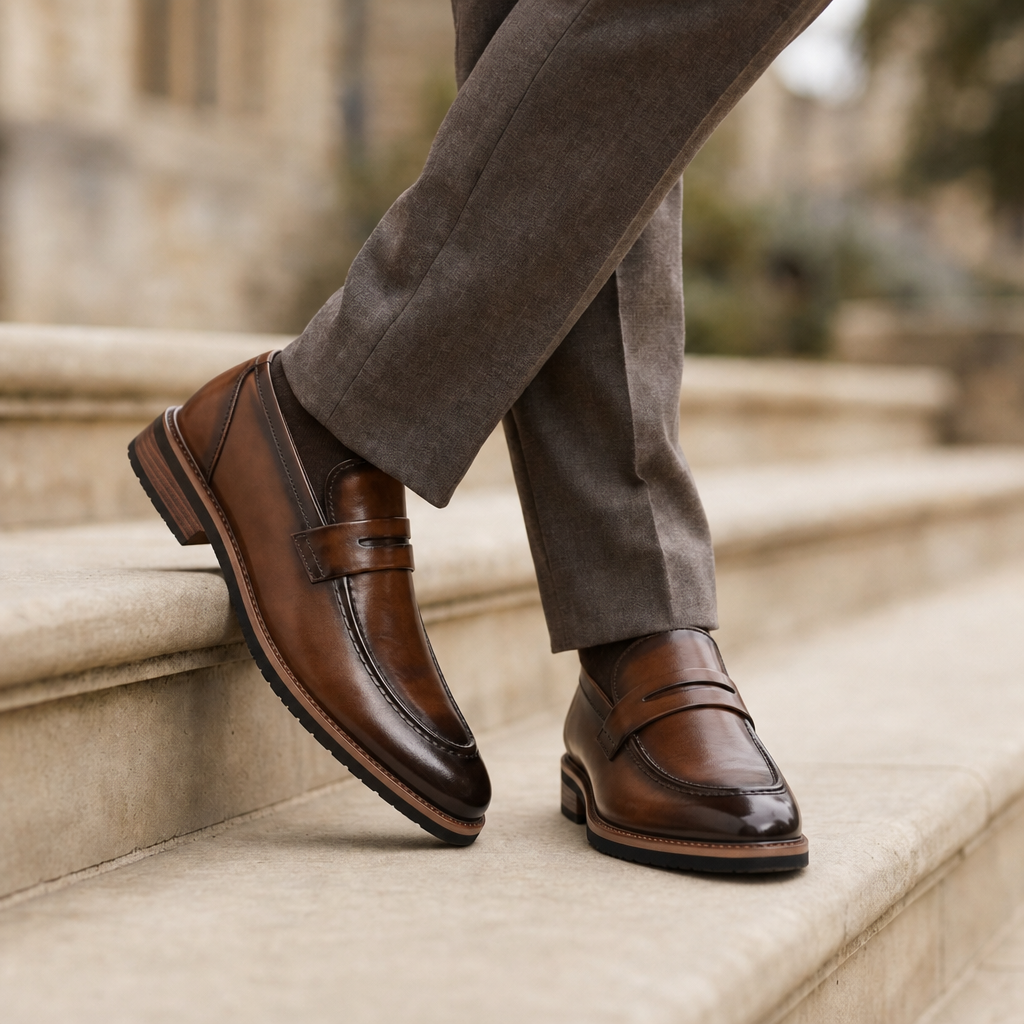 Andros Leather Penny Loafers