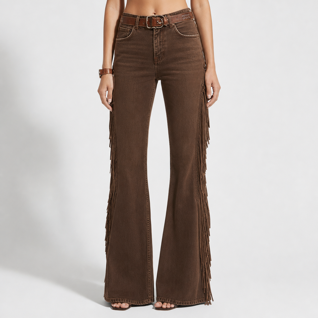 Marvao Fringe Flared Denim Jeans