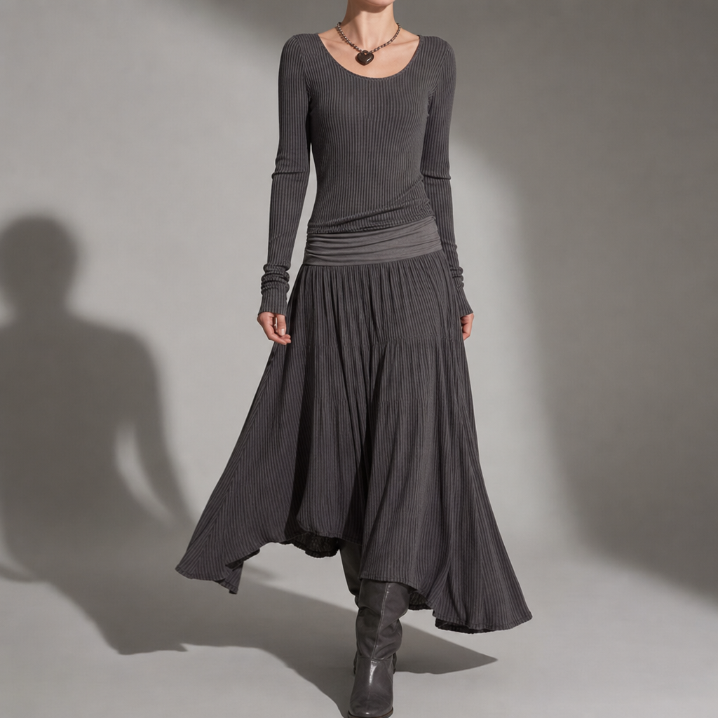 Cadiz Ribbed Knit Maxi Dress
