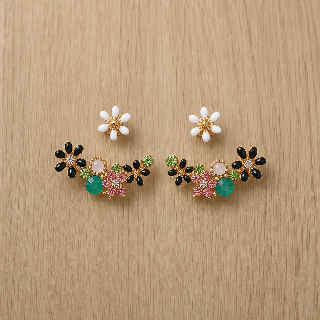 Marenzo Floral Crystal Ear Jacket