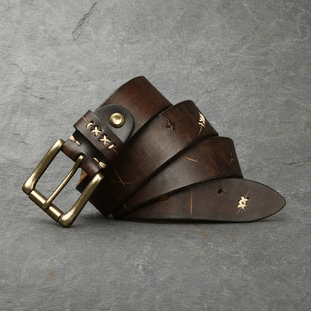 Santorini Hand Stitched Leather Belt