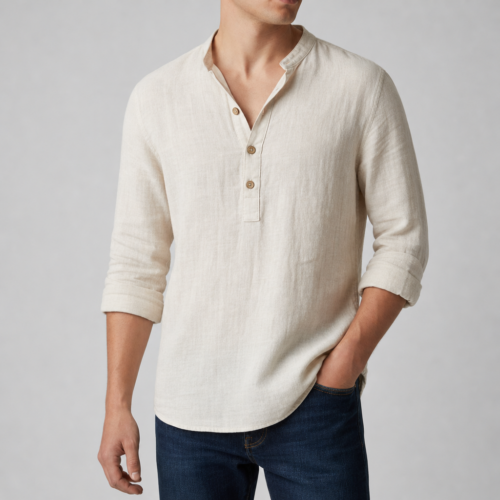 Ibiza Linen Henley Shirt