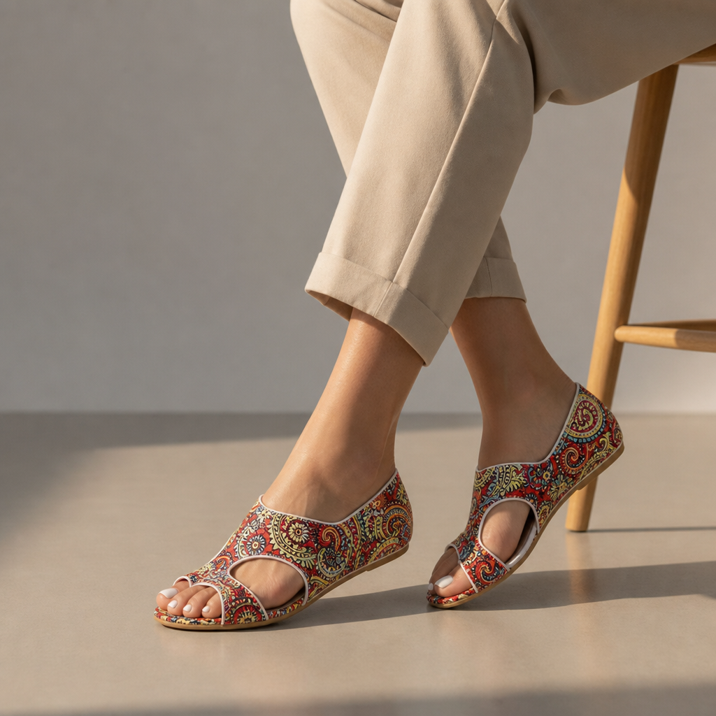 Marbella Paisley Jewel-Toe Sandals
