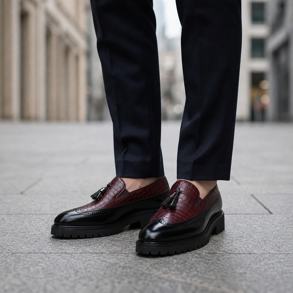 Cadiz Two-Tone Platform Loafers