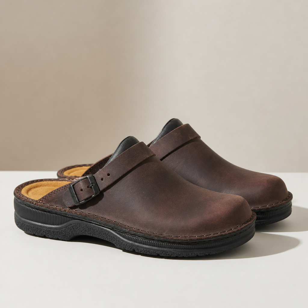 Hvar Leather Buckle Clogs