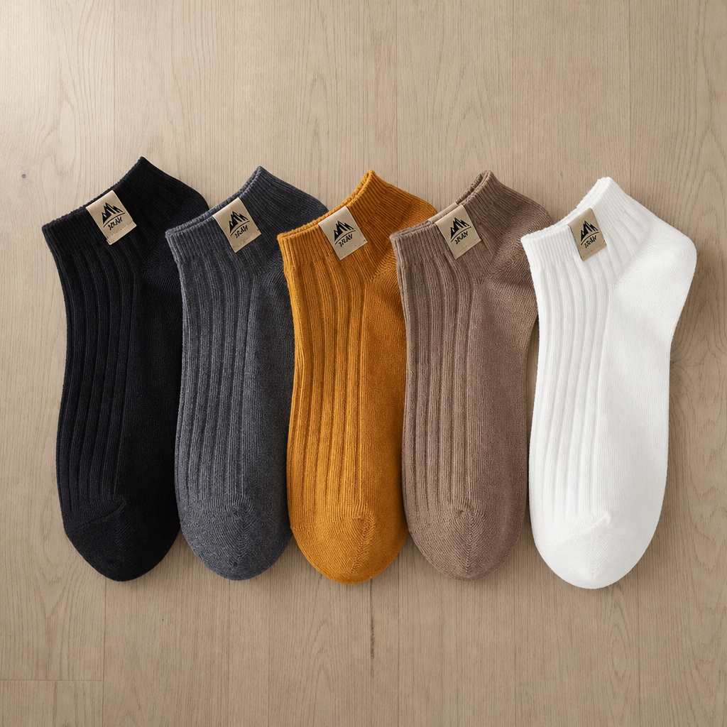 Split Ribbed Ankle Sock Set