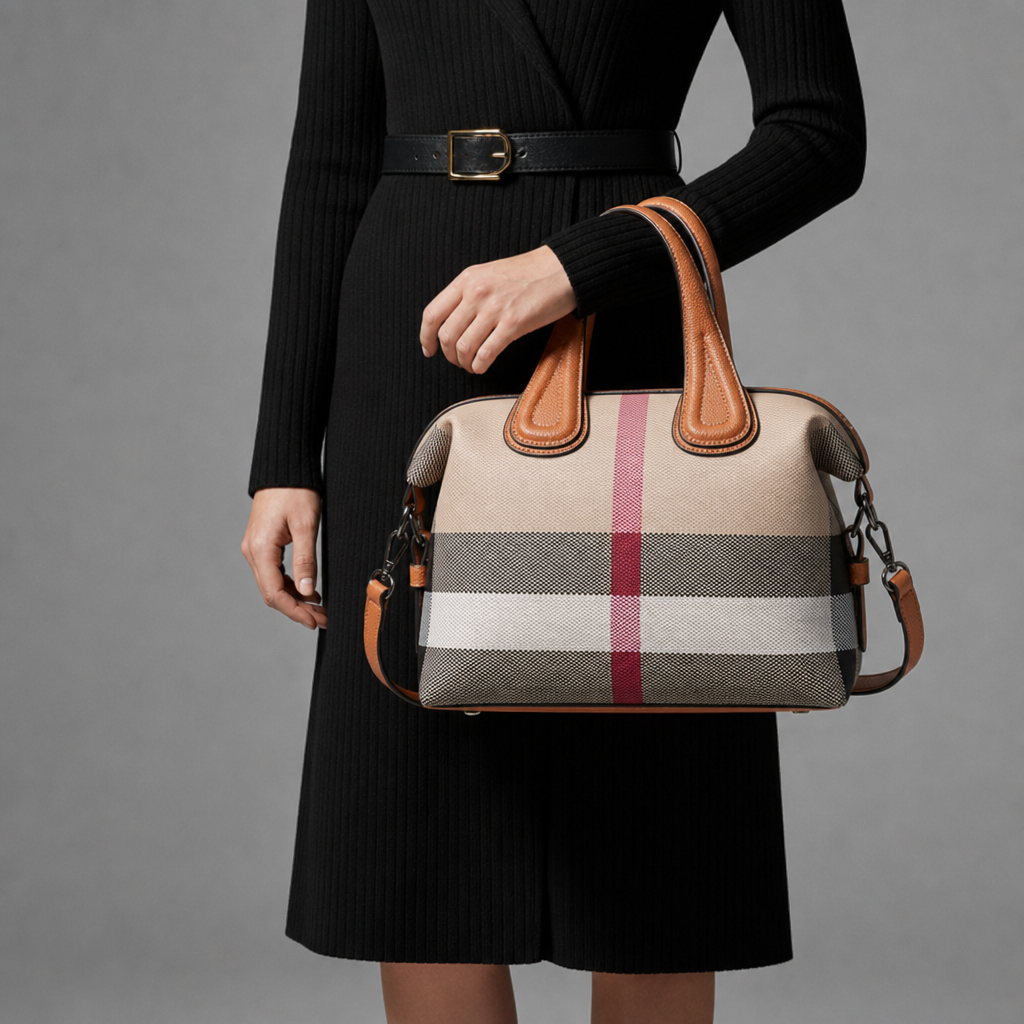 Alassio Plaid Satchel Handbag