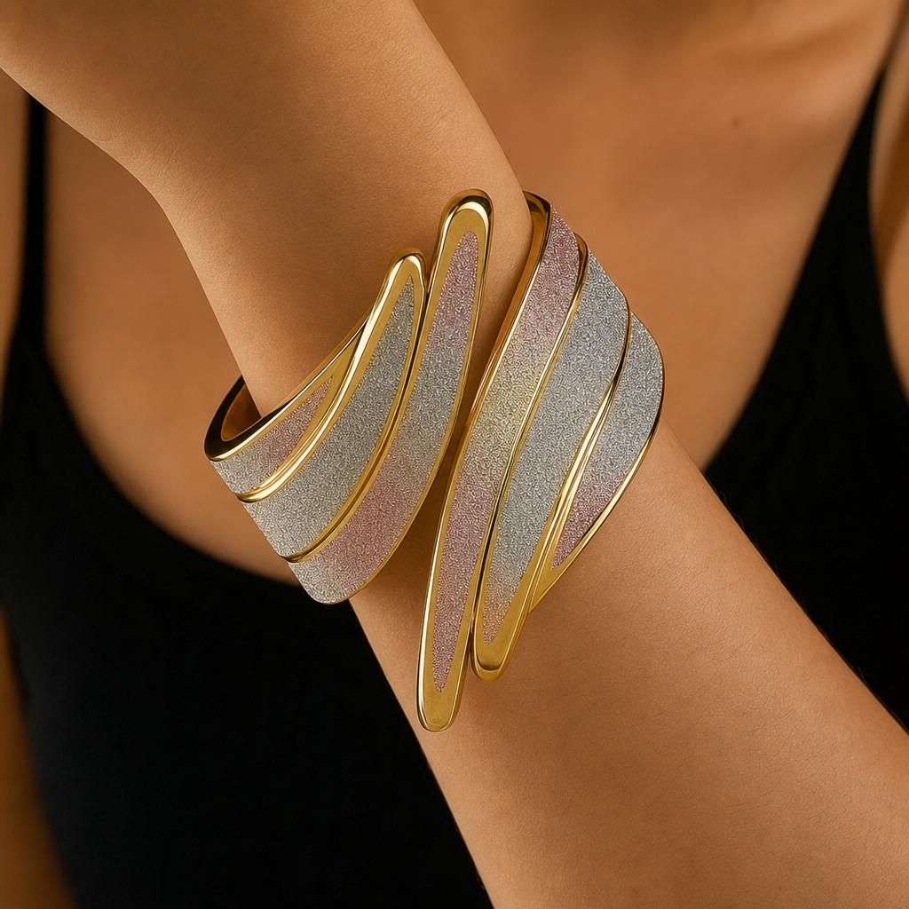 Corfu Spiral Stardust Cuff Bracelet