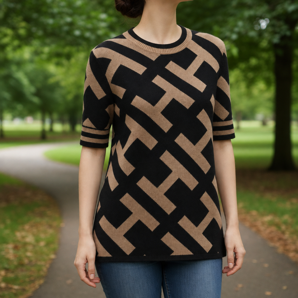 Peniscola Geometric Knit Top