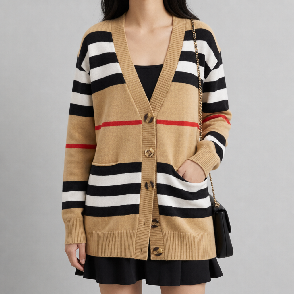 Braga Striped Knit Cardigan