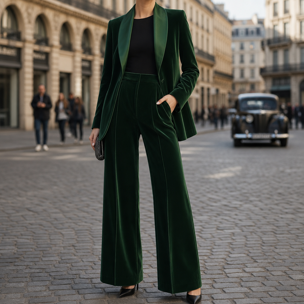 Spetses Velvet Blazer Pants Set
