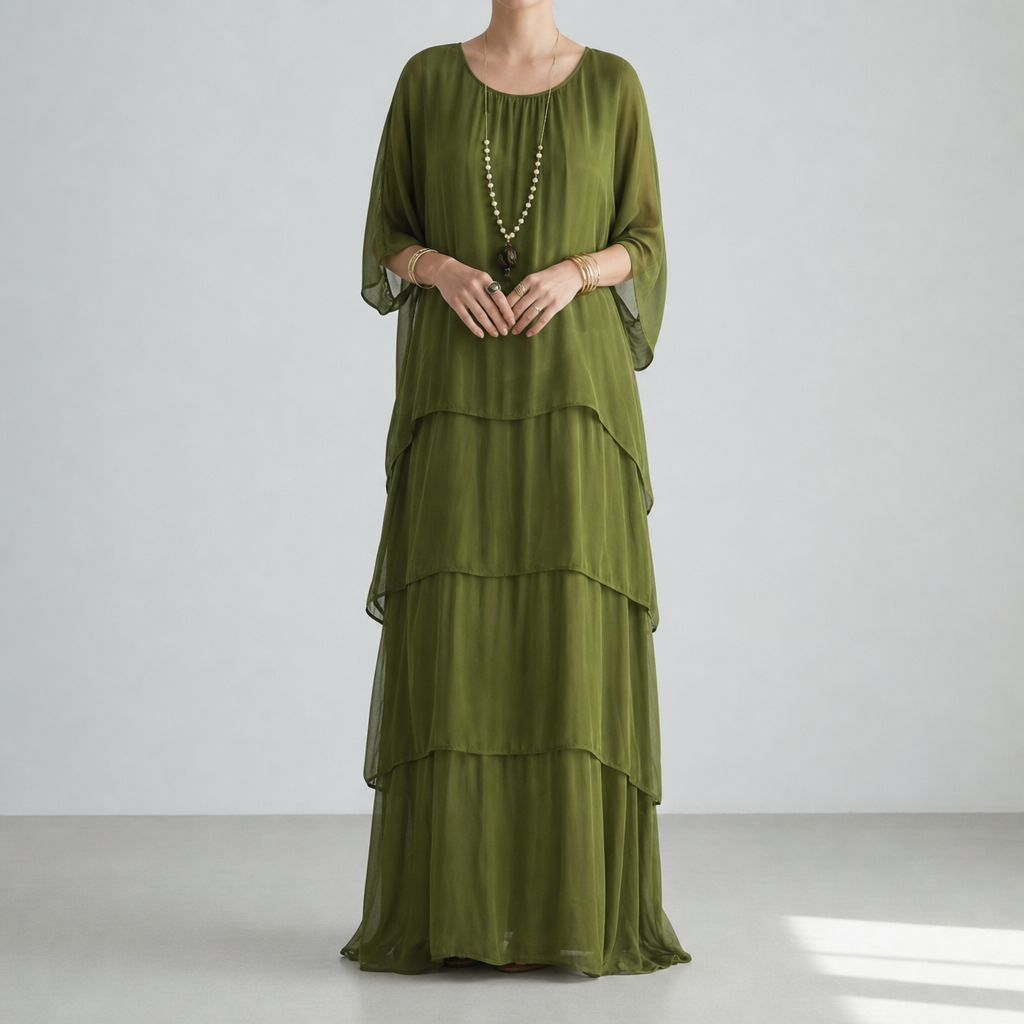 Grasse Tiered Chiffon Maxi Dress