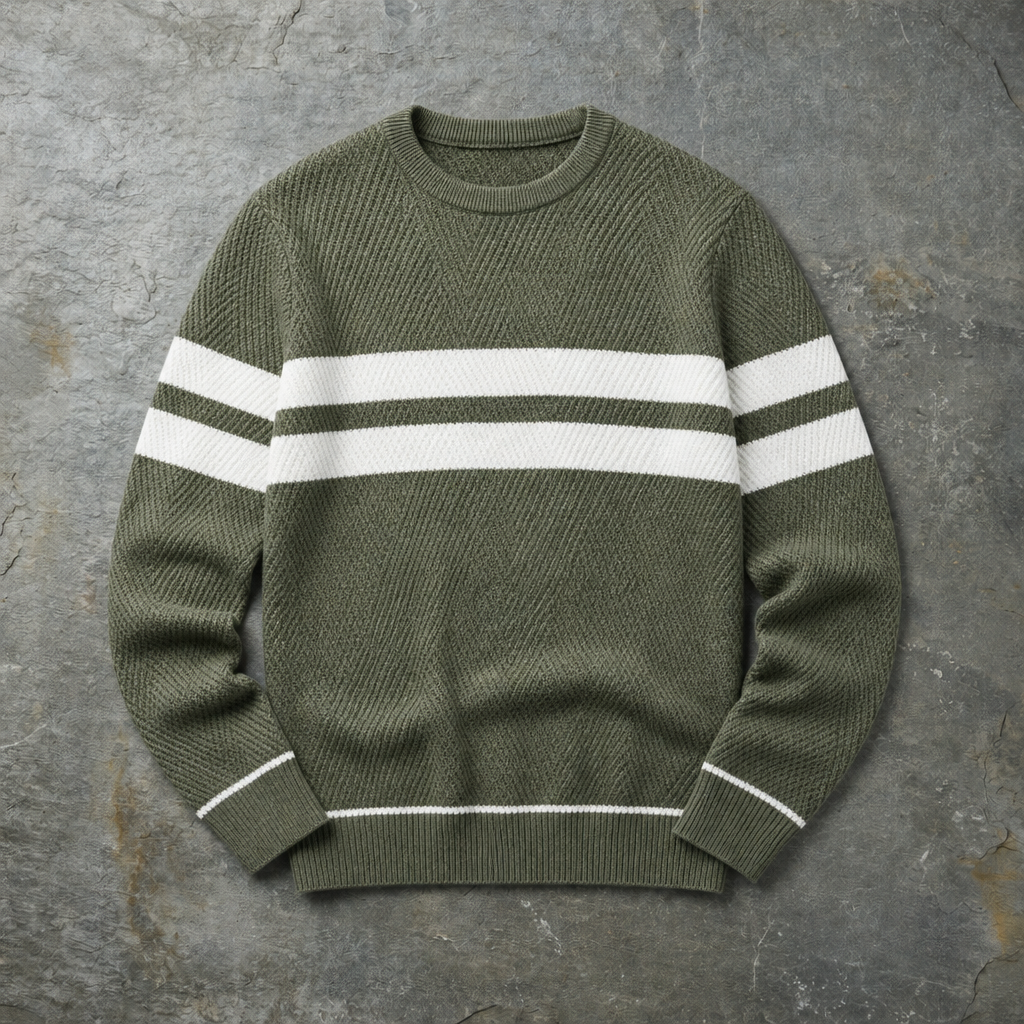 Elounda Striped Knit Crewneck