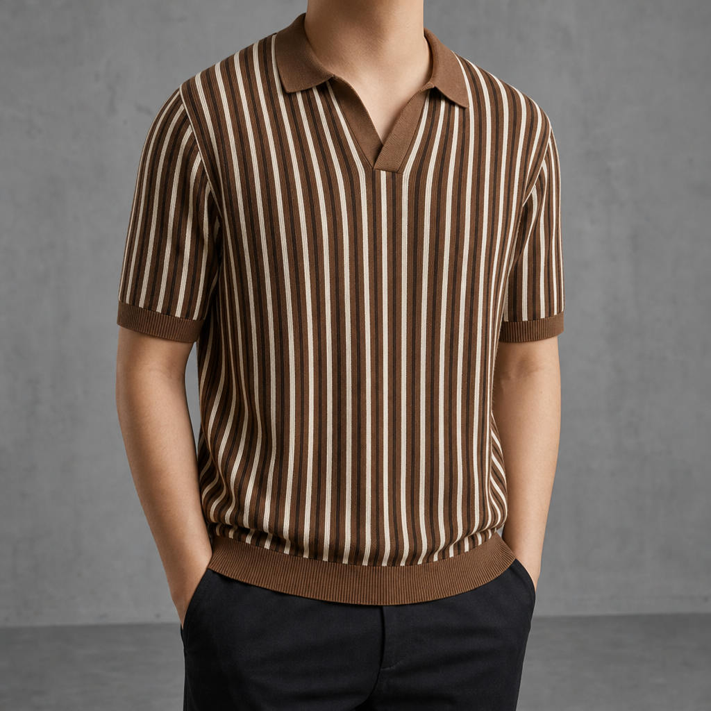 Kalymnos Retro Stripe Knit Polo