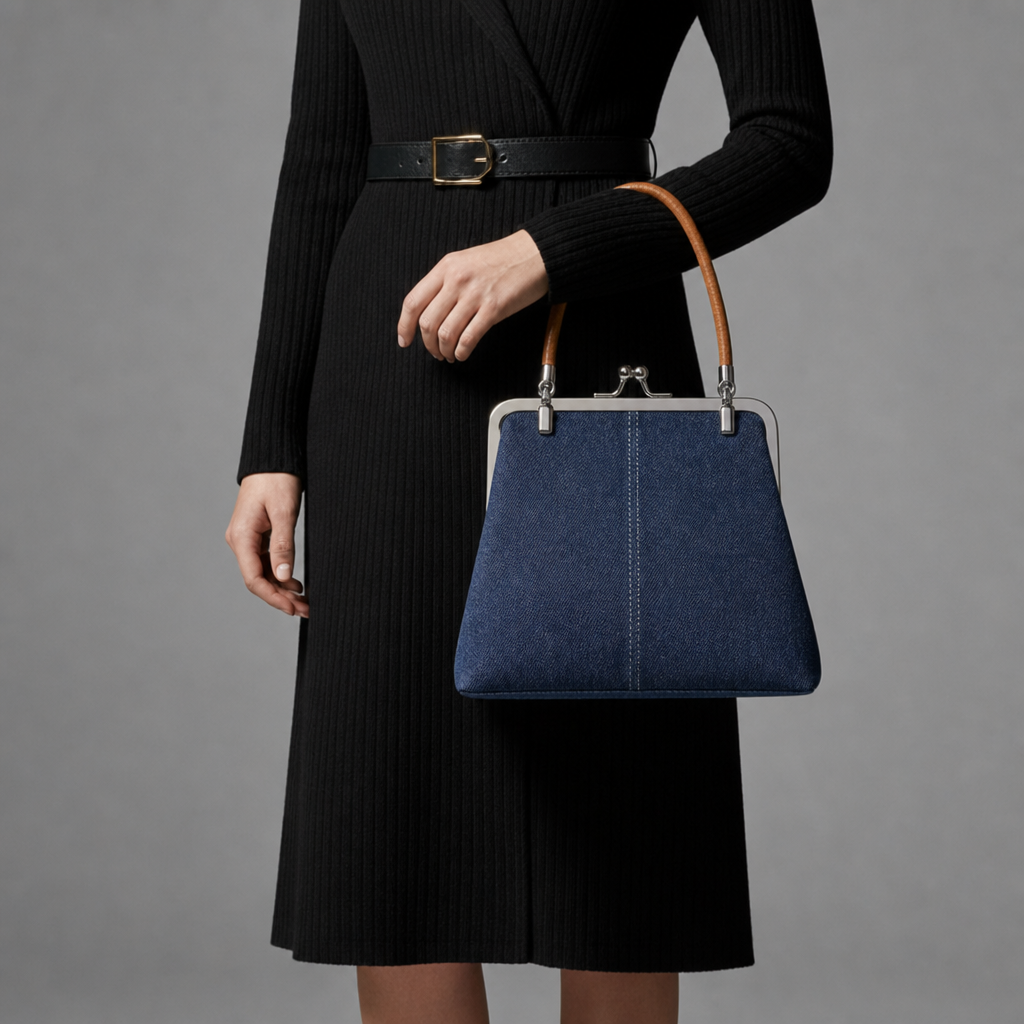 Positano Denim Frame Handbag