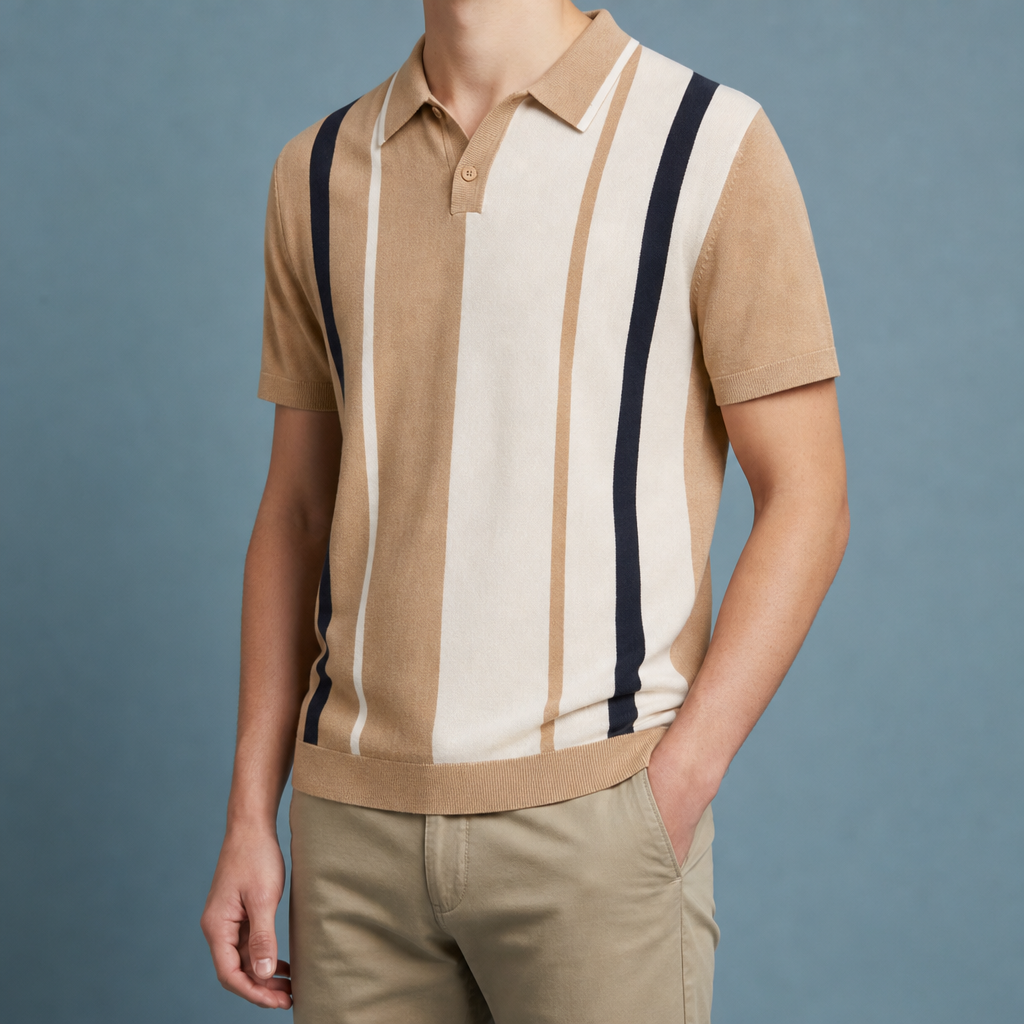 Methoni Striped Knit Polo