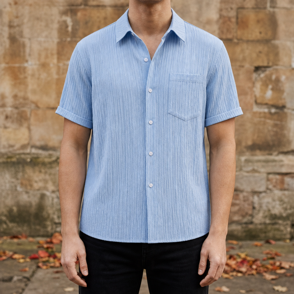 Folegandros Crinkle Cotton Shirt