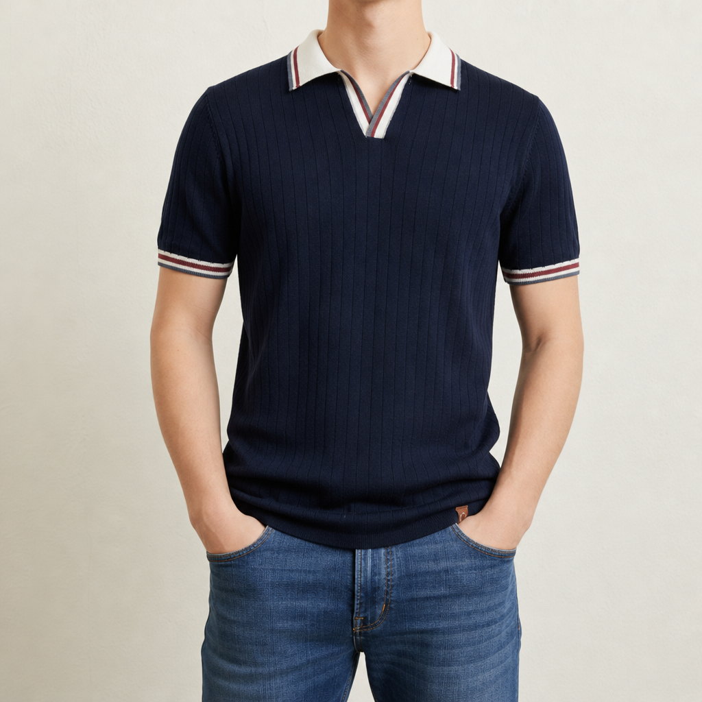 Tinos Ribbed Knit Polo