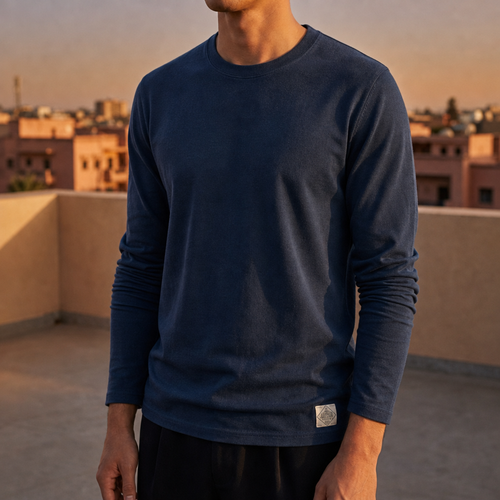 Trento Slim Crewneck Long-Sleeve Tee