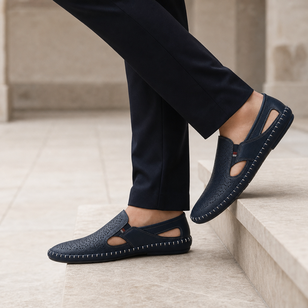 Nice Perforated Leather Sandals