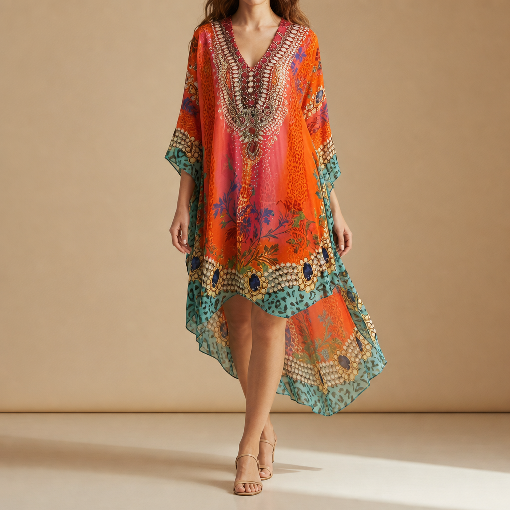 Peniscola Boho Print Kaftan Dress