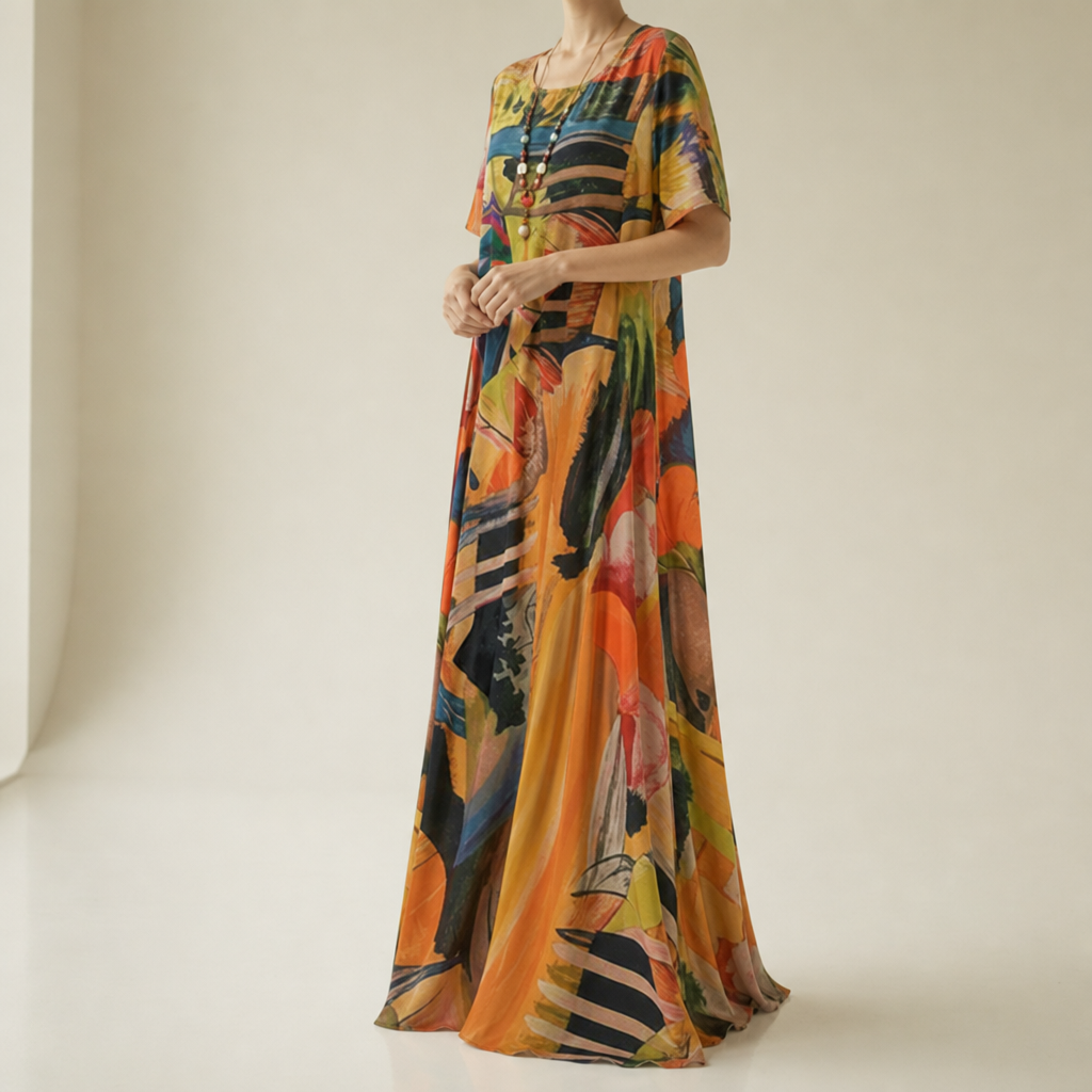 Carvoeiro Abstract Print Midi Dress
