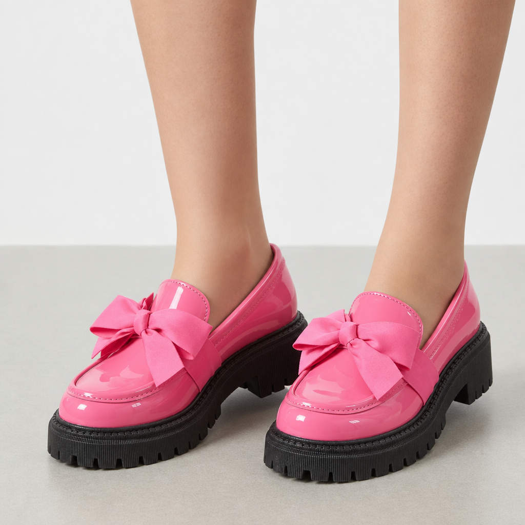Chios Patent Bow Platform Loafers