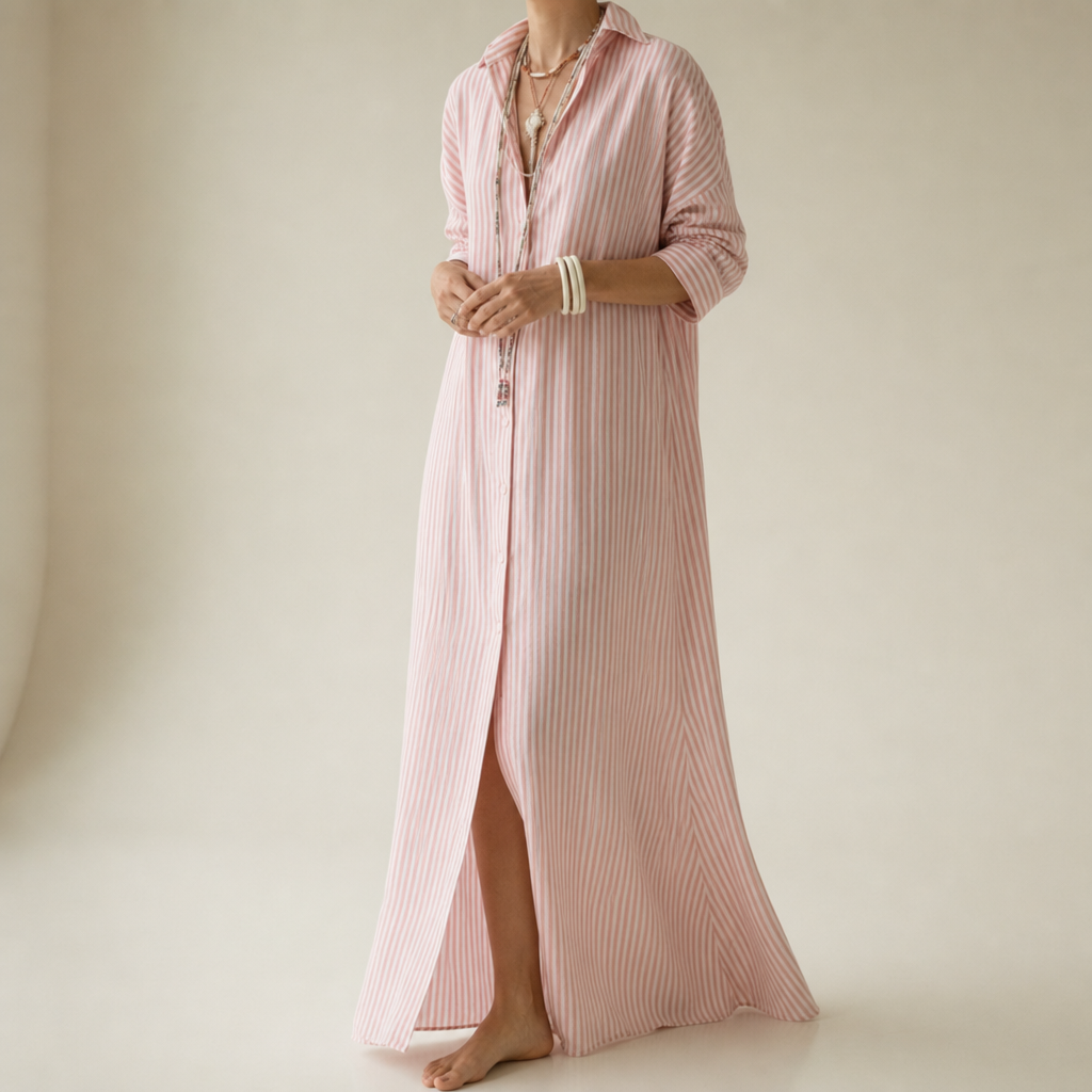 Comino Striped Linen Shirt Dress