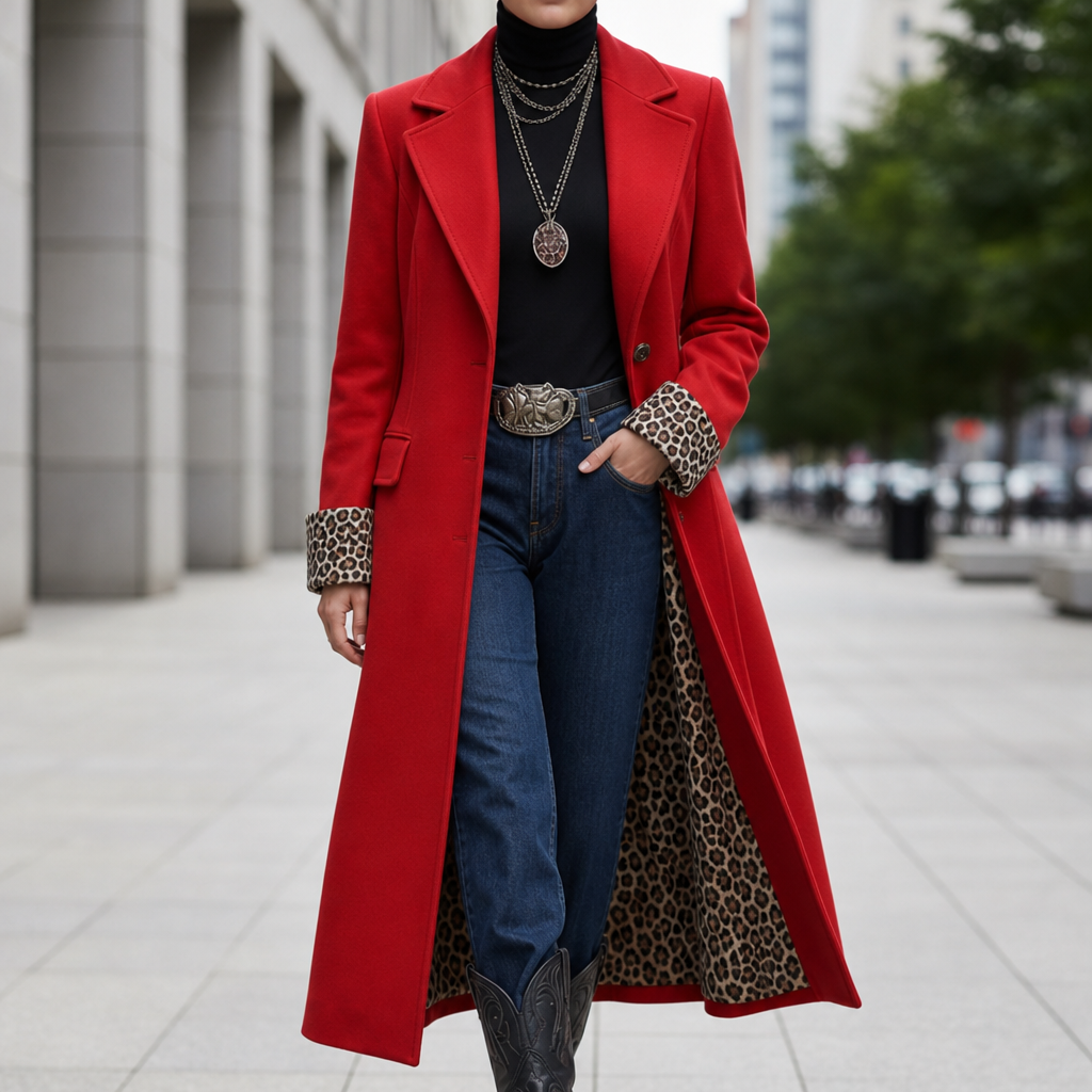 Cadaques Leopard Lined Longline Coat