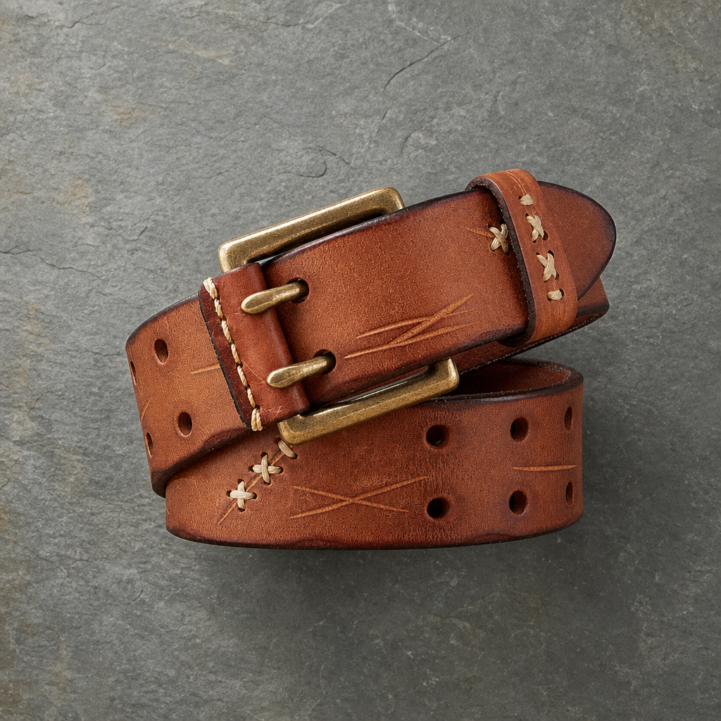 Madeira Double Prong Leather Belt
