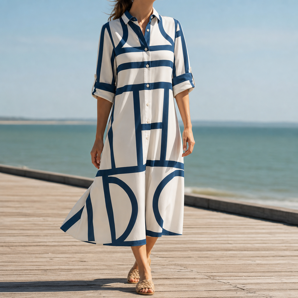 Hydra Geometric Print Shirt Dress