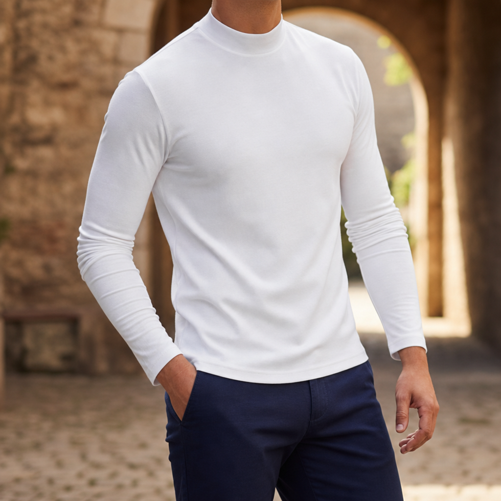 Santander Slim Fit Mock Neck