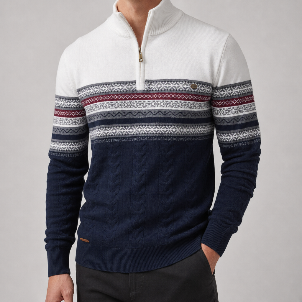 Bellagio Nordic Quarter Zip Sweater